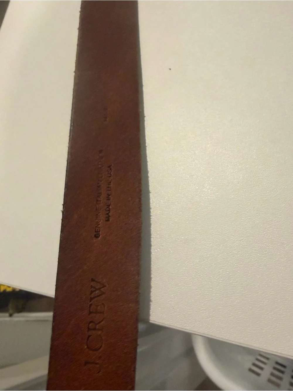 J. Crew Brown Leather Belt with Silver-Tone Curved Buckle